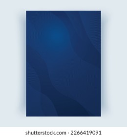 Cover with abstract lines. Cover layouts A4 format, vertical orientation. Blue abstract background, vector Eps10