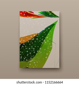 Cover with an abstract pattern of chaotically arranged lines on a colored background in retro style. Vector illustration