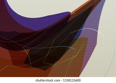 Cover with an abstract pattern of chaotically arranged lines on a colored background in retro style. Vector illustration