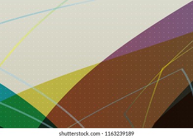 Cover with an abstract pattern of chaotically arranged lines on a colored background in retro style. Vector illustration
