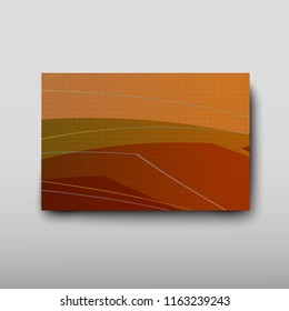 Cover with an abstract pattern of chaotically arranged lines on a colored background in retro style. Vector illustration