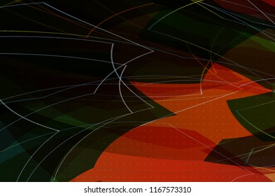 Cover with an abstract pattern of chaotically arranged lines on a colored background in retro style. Vector illustration