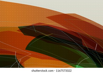 Cover with an abstract pattern of chaotically arranged lines on a colored background in retro style. Vector illustration