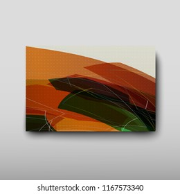 Cover with an abstract pattern of chaotically arranged lines on a colored background in retro style. Vector illustration