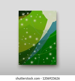 Cover with an abstract pattern of chaotically arranged lines on a colored background in retro style. Vector illustration