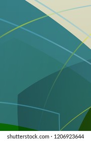 Cover with an abstract pattern of chaotically arranged lines on a colored background in retro style. Vector illustration