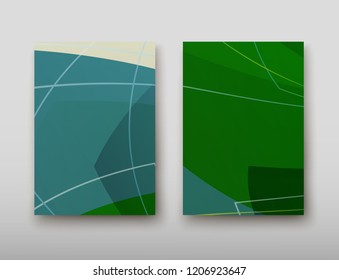 Cover with an abstract pattern of chaotically arranged lines on a colored background in retro style. Vector illustration