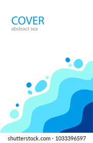 Cover abstract sea. vector background template for summer vacation. Poster for water related business. Walks by the sea, drinks, clean water.