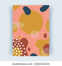 Cubrir con formas abstractas. Diseño de portada en formato A4, orientación vertical.