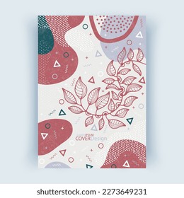 Cover with abstract shapes. Cover layouts A4 format, vertical orientation.