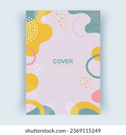 Cover with abstract shapes. Cover layouts, vertical orientation.