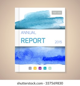 Cover Annual Report 2015,  vector illustration