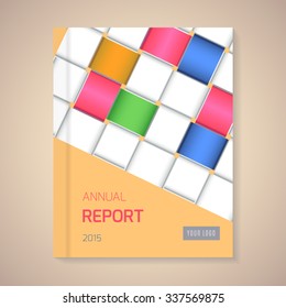 Cover Annual Report 2015,  vector illustration