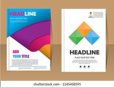 Cover Annual Report Abstract material geometric colorful background, vector illustration