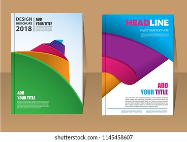 Cover Annual Report Abstract material geometric colorful background, vector illustration