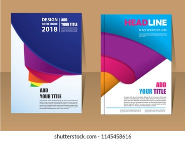 Cover Annual Report Abstract material geometric colorful background, vector illustration