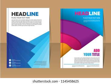 Cover Annual Report Abstract material geometric colorful background, vector illustration