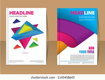 Cover Annual Report Abstract material geometric colorful background, vector illustration