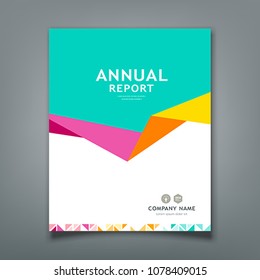 Cover Annual report abstract triangle paper design background, vector illustration