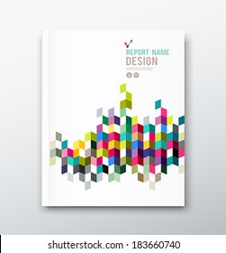 Cover Annual Report And Brochure Colorful Geometric Design Background, Vector Illustration