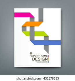 Cover Annual report colorful origami paper concept design, vector illustration