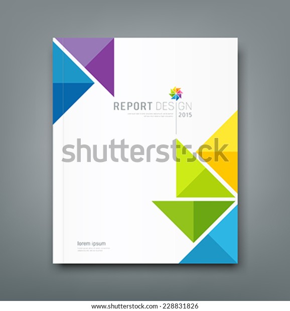 Vektor Stok Sampul laporan tahunan, warna-warni latar belakang (Tanpa