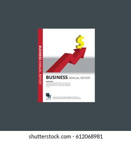 Cover Annual Report graph arrow and business icons