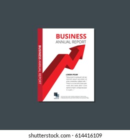Cover Annual Report graph red arrow and business icons