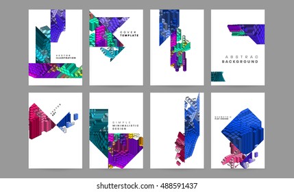 Cover Annual Report Set, Vector Illustration