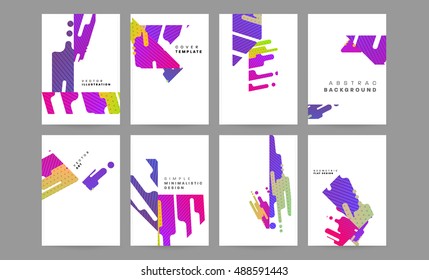 Cover Annual Report Set, Vector Illustration