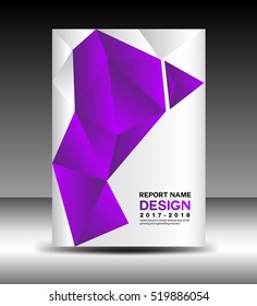 Cover Annual report template vector, business brochure flyer, Purple cover design, book cover,  polygon background