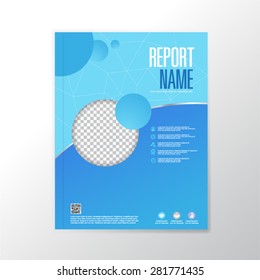 Cover Annual report,Cover report colorful geometric shapes blank for picture