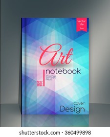 Cover art notebook. The modern concept of design in the polygonal style. Photorealistic vector image covers for books, notebooks, annual report. The optimum combination of graphics, text & free space