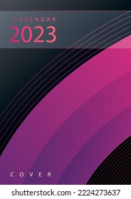 antecedentes de cobertura del calendario para 2023. color negro rojo