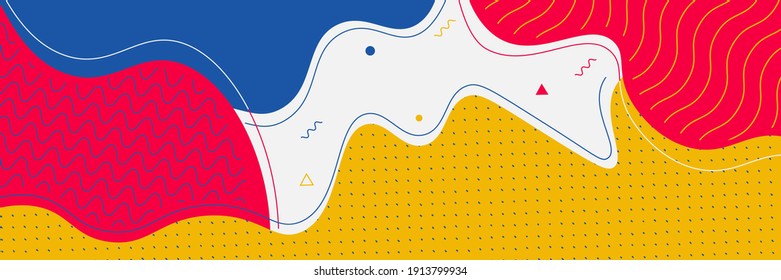 Cover background concept template, memphis style pattern abstract splash shape, vector modern illustration
