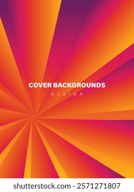 Cover background design, rays retro color style, business annual report, flyer, magazine, book