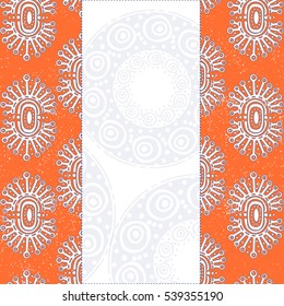 Cover background with ethnic stylish shapes in indian style with white space for header and text