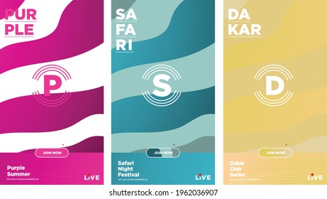 Cover, background and Poster Design Template for Website and Social Media. Trendy Abstract warm Geometric and Curve Vector Illustration Collage with Typography for Cover, landing page, and website