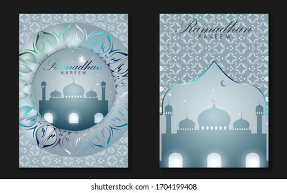 Antecedentes Ramadan Kareem celebración de deseos islámicos. Diseño de plantillas de invitación con estilo elegante y de lujo. Diseño gráfico de ilustración vectorial que puede utilizarse para tarjetas de felicitación, volante, banner