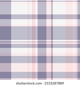 Cubierta de textura de fondo de tartán, patrón de Vector sin costuras áspero. Tejido de cuadros de tela de fantasía textil en la paleta de colores blanco y gris.