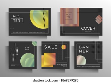 Cover of a banner, flyer, poster a set of templates of different formats. Colorful vector geometric design.