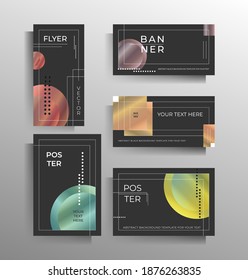 Cover of a banner, flyer, poster a set of templates of different formats. Colorful vector geometric design.