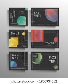 Cover of a banner, flyer, poster a set of templates of different formats. Colorful vector geometric design.