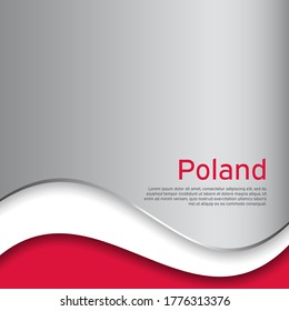 Cover, banner in national colors of Poland. Abstract waving poland flag. Patriotic cover, business booklet, flyer. National polish poster. Paper cut. Vector design, illustration