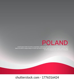 Cover, banner in national colors of Poland. Abstract waving poland flag. Patriotic cover, business booklet, flyer. National polish poster. Vector design