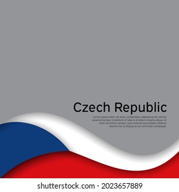 Cover, banner in state colors of czech republic. Czech Republic abstract wavy flag. Paper cut style. Creative background for patriotic holiday card design. National Poster. Vector design