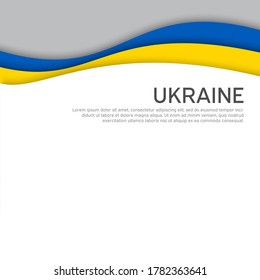 Cover, banner in state colors of Ukraine. Abstract waving flag of ukraine. Paper cut style. Creative background for patriotic holiday card design. National Poster. Vector design