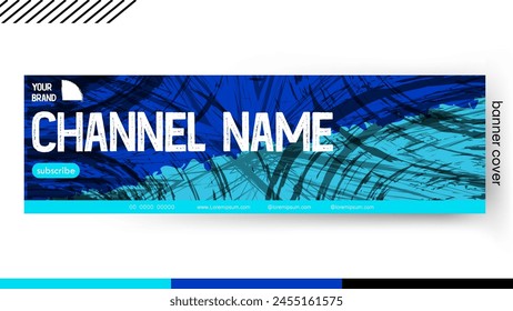 Cover banner Template blue and Black color style Grunge design, Design a creative graphic banner for a web application.