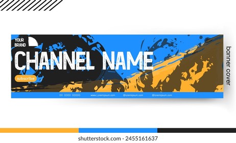 Cover banner Template blue and yellow color style Grunge design, Design a creative graphic banner for a web application.