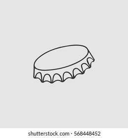 Cover of beer icon flat. Black pictogram on grey background. Vector illustration symbol